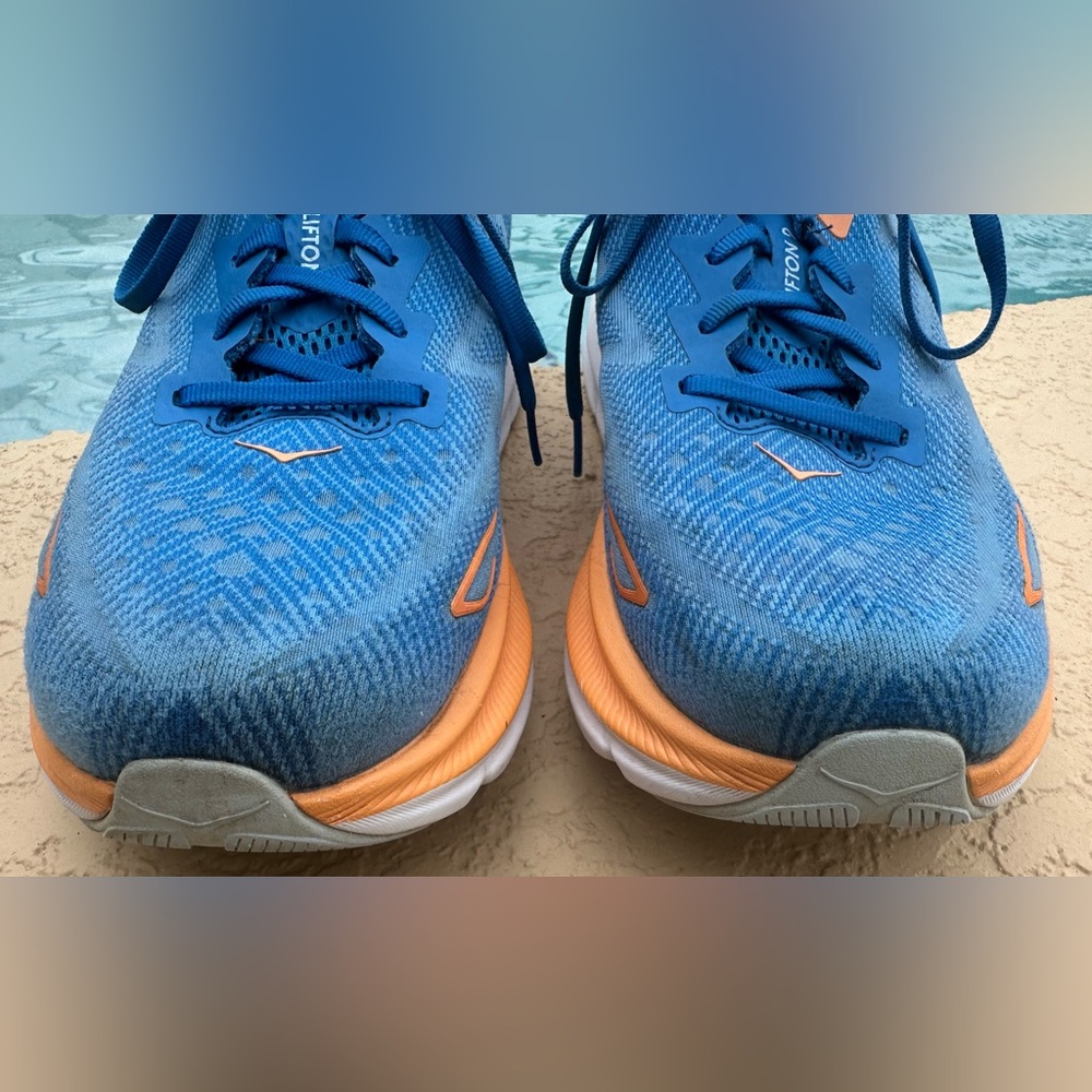 Hoka One One Clifton 9 Coastal Sky Blue Orange Running Shoes Men’s Size 12 VGC - Picture 7 of 16